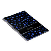Individuelle Name, blaue Glitzer-Hundpaare Notizblock (Rechte Seite)