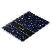 Individuelle Name, blaue Glitzer-Hundpaare Notizblock (Linke Seite)