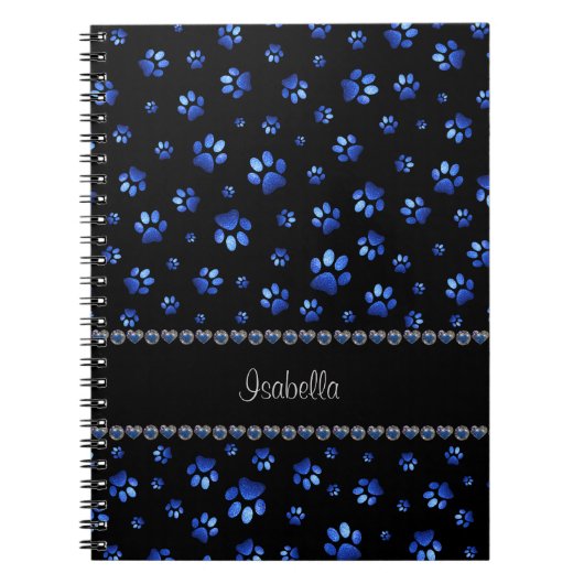 Individuelle Name, blaue Glitzer-Hundpaare Notizblock (Vorderseite)