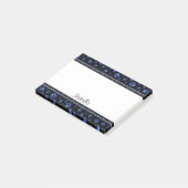 Individuelle Name, blaue Glitzer-Hundpaare Post-it Klebezettel (angewinkelt)