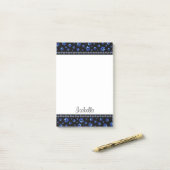 Individuelle Name, blaue Glitzer-Hundpaare Post-it Klebezettel (Auf Schreibtisch)