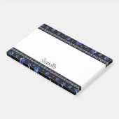 Individuelle Name, blaue Glitzer-Hundpaare Post-it Klebezettel (angewinkelt)