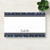 Individuelle Name, blaue Glitzer-Hundpaare Post-it Klebezettel (Büro)