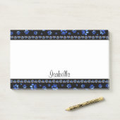 Individuelle Name, blaue Glitzer-Hundpaare Post-it Klebezettel (Auf Schreibtisch)