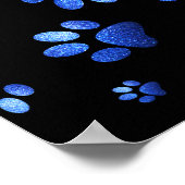 Individuelle Name, blaue Glitzer-Hundpaare Poster (Ecke)