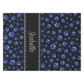 Individuelle Name, blaue Glitzer-Hundpaare Tischdecke (Vorderseite (Horizontal))