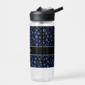 Individuelle Name, blaue Glitzer-Hundpaare Trinkflasche (Links)