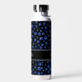 Individuelle Name, blaue Glitzer-Hundpaare Trinkflasche (Links)
