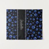 Individuelle Name, blaue Glitzer-Hundpaare Wandteppich (Vorderseite (Horizontal))