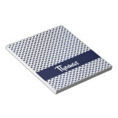 Individuelle Name-blaue Punkte gemustert Notizblock (angewinkelt)
