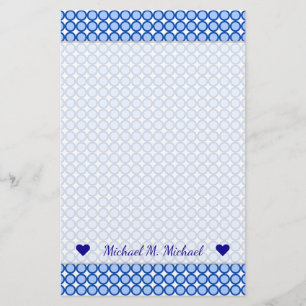 Individuelle Name + blaue Punkte/Kreise Musterböd Briefpapier
