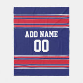 Individuelle Name "Blaue und rote Streifen" Fleecedecke (Vorderseite)