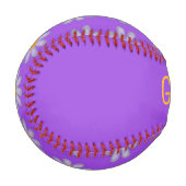 Individuelle Name blauer Blumen auf lila Baseball (Vorderseite Links)