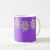 Individuelle Name blauer Blumen auf lila Kaffeetasse (VorderseiteRechts)