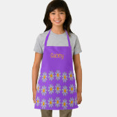 Individuelle Name blauer Blumen auf lila Schürze (Insitu)