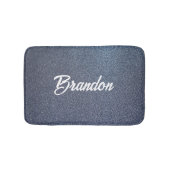 Individuelle Name blauer Glitzer Badematte (Vorderseite)