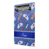 Individuelle Name blauer Glitzer Krankenschwester Mini Klemmbrett (Gewinkelt2)