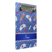 Individuelle Name blauer Glitzer Krankenschwester  Mini Klemmbrett (Schrägansicht)