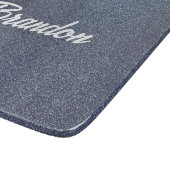 Individuelle Name blauer Glitzer Schneidebrett (Ecke)