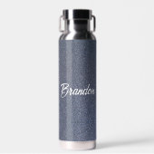 Individuelle Name blauer Glitzer Trinkflasche (Vorne)