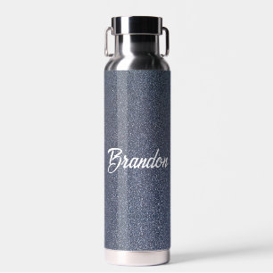 Individuelle Name blauer Glitzer Trinkflasche