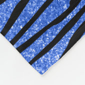 Individuelle Name blauer Glitzer Zebrastreifen Fleecedecke (Ecke)
