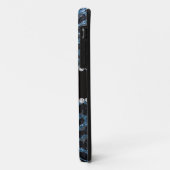 Individuelle Name-Blauer Leopardendruck Glitzer Case-Mate iPhone Hülle (Hinten/Links)
