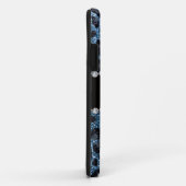 Individuelle Name-Blauer Leopardendruck Glitzer Case-Mate iPhone Hülle (Hinten/Rechts)