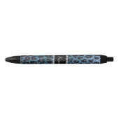 Individuelle Name-Blauer Leopardendruck Glitzer Kugelschreiber (Vorderseite)