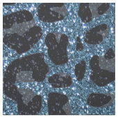 Individuelle Name-Blauer Leopardendruck Glitzer Stoff (Muster)