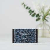 Individuelle Name-Blauer Leopardendruck Glitzer Visitenkarte (Stehend Vorderseite)