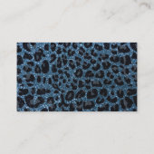Individuelle Name-Blauer Leopardendruck Glitzer Visitenkarte (Rückseite)