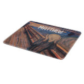 Individuelle Name blauer orangefarbener Anstrich D Schneidebrett (Ecke)