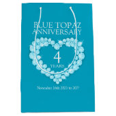 Individuelle Name blauer Topaz 4. Jubiläum Foto Ta Mittlere Geschenktüte (Vorderseite)