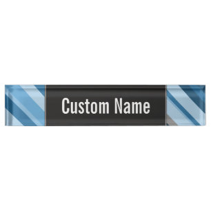 Individuelle Name + Blauer und grauer Streifen Typ Namensplakette