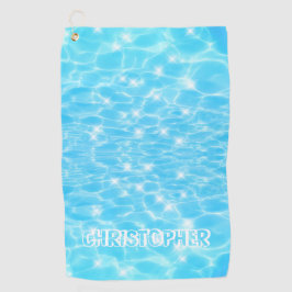 Individuelle Name blaues Wasser rippelt Wasser Tex Golfhandtuch