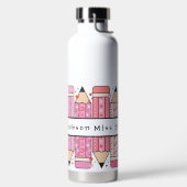 Individuelle Name Bleistift-Lehrer Trinkflasche (links)