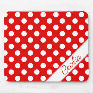 Individuelle Name Blitzy Red Big White Polka Punkt Mousepad