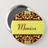 Individuelle Name blorgelb und braun Button (Vorne & Hinten)