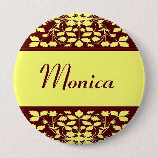 Individuelle Name blorgelb und braun Button (Vorderseite)
