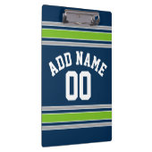 Individuelle Name Blue and Green Sports Jersey Klemmbrett (Rechts)