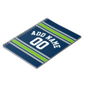 Individuelle Name Blue and Green Sports Jersey Notizblock (Linke Seite)