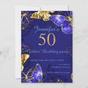 Individuelle Name Blue Butterfly Party Einladung