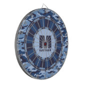 Individuelle Name Blue Camouflage Dartboard Dartscheibe (Vorderseite Links)