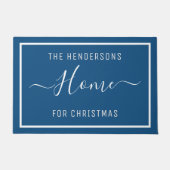 Individuelle Name Blue Christmas Fußmatte (Vorderseite)