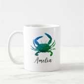 Individuelle Name Blue Crab Malerei Kaffeetasse (Links)