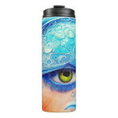 Individuelle Name Blue Eye Abstrakt Fantasy Verzie Thermosbecher (Vorderseite)