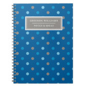 Individuelle Name Blue Gray Polka Dot Pattern Note Notizblock (Vorderseite)