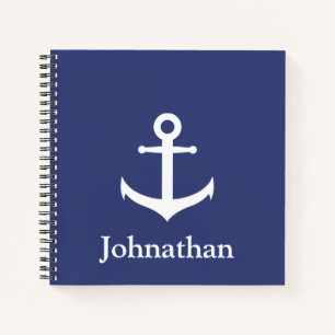 individuelle Name Blue Nautical Spiral Notebook Notizblock