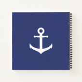 individuelle Name Blue Nautical Spiral Notebook Notizblock (Rückseite)